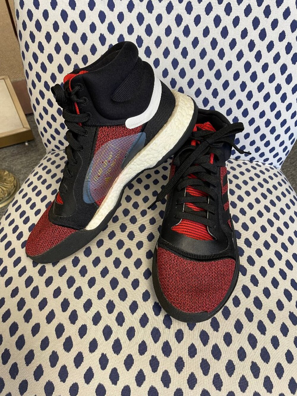 Adidas 11 Red Colorblock Shoes - Picture 1 of 9